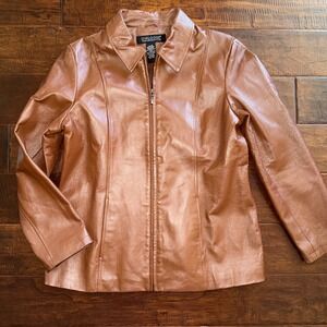 Ladies Large Tan Prague Leather Jacket